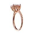 thumbnail image 2 of Oval Center Cubic Zirconia Solitaire Ring Rose Gold-Tone Plated Sterling Silver Size 9, 2 of 4
