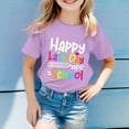 thumbnail image 2 of PMVFHDE T-Shirts Mignons pour Fille T-Shirt à Col Rond Imprimé à Manches Courtes pour Garçons et Filles Violet, 5-6 Ans, 2 of 4