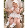 thumbnail image 6 of Cenuakty Baby Girl Summer Outfits Sleeveless Bow/Floral Print Skirt Romper with Hat Set Newborn Clothes, 6 of 8