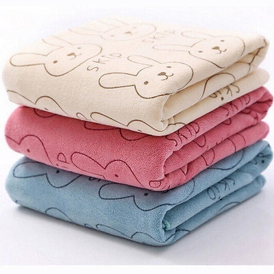 Baby Infant Newborn Soft Cute Rabbit Bath Towel Washcloth Bathing Cloth Drying