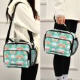 thumbnail image 5 of Insulated Lunch Bag 6L Leak-Proof Lunch Box with Shoulder Strap Multiple Pockets Lunch Tote Pastel Green and Peach Bows, 5 of 9
