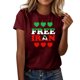 thumbnail image 2 of Tops de Cuello Alto para las Mujeres Amante Impreso Camiseta de Manga Corta, Uso Diario Casual, 95% Poliéster 5% Spandex, Tops de Cuello Redondo para las Mujeres, 2 of 5