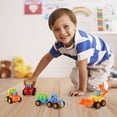 Coogam Friction Powered Cars Construction Vehicles Toy Set Push and Go
