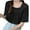 Black, variant on IROINNID Women's Summer Versatile Minimalist Short Sleeves Casual Tops Square Neck Solid Color Blouse
