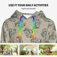 thumbnail image 4 of Kdxio Sketch Squirrels Linen Print Womens Oversized Hoodies Sweatshirts Hooded Pullover Tops Sweaters Casual-Large, 4 of 7