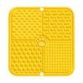 thumbnail image 3 of Yellow 6X6 Inch Pet Feeding Mat, Silicone Dog Mat, Dog Treat Puzzle Toys, Dog Sculpted Piece Mat Waterproof, -Grade Silicone Cup Lick Pad, Slow Eating Design Prevents Overeating,, 3 of 8
