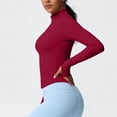 thumbnail image 4 of YUNAFFT Seamless High Neck Yoga Top for Women Long Sleeve Zipper Compression Fitness Shirt, 4 of 6