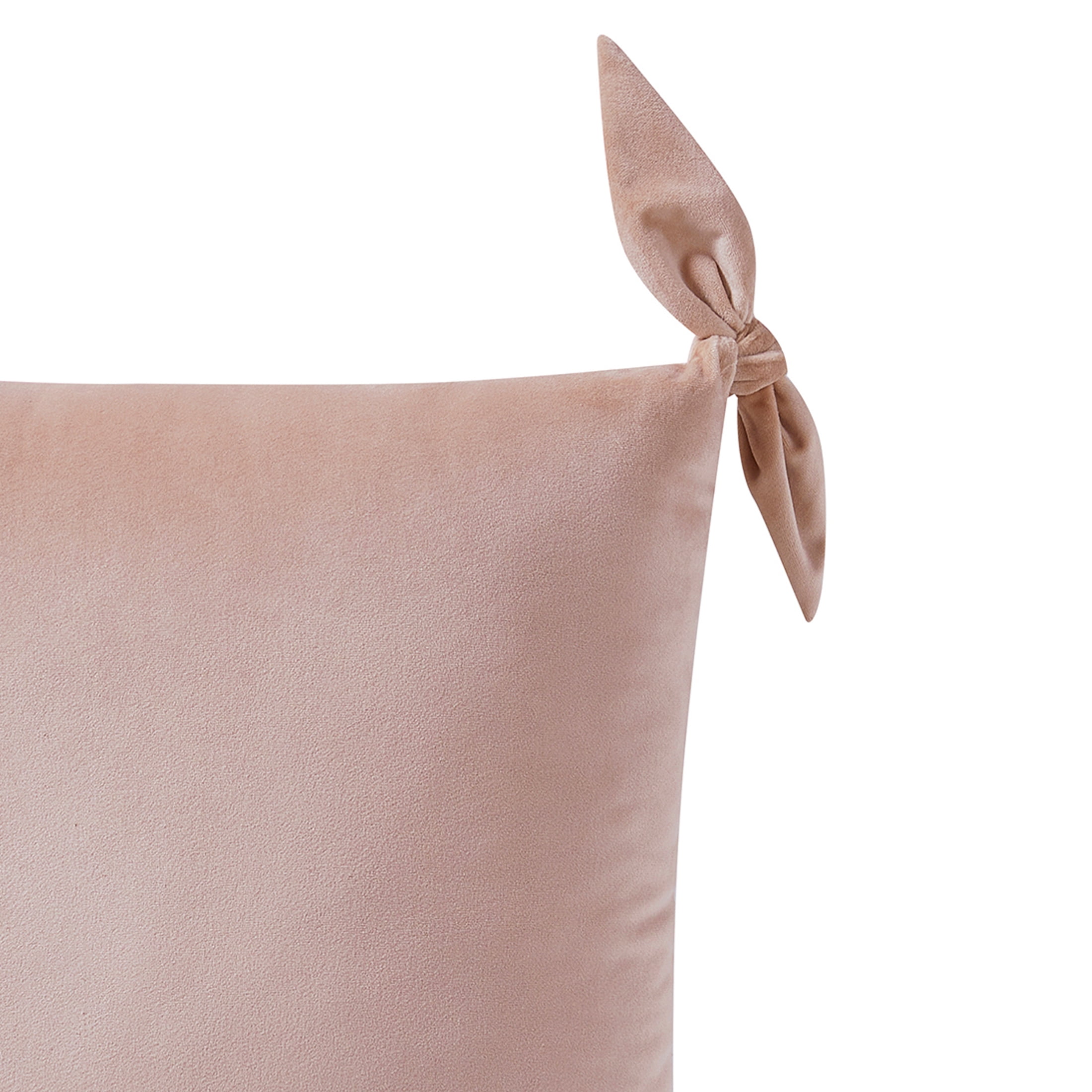 My Texas House 20" x 20" Solid Rose Pink Velvet Tie Decorative Pillow
