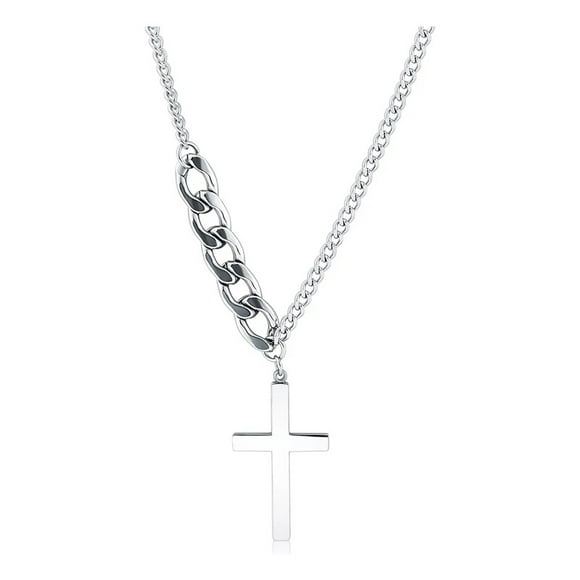 Collar De Cruz Para Hombres Cadenas Dijes Joyeria Inoxidable