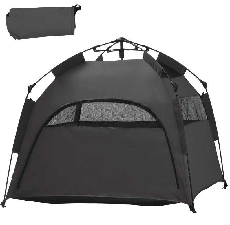 Pop Up Tent, Dog Tent with Carry Bag, for Beach, Backyard, Home, Dark Gray, Dark Gray Camping Tents,Fiberglass,Pet Family Tents, Garden & Outdoor Tents