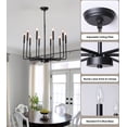 thumbnail image 6 of Q&S Black Modern Farmhouse Chandelier Light Fixtures 10-Lights Industrial Candle Chandeliers Hanging Pendant Light Fixture for Dining Room Bedroom Foyer Living Room UL Listed, 6 of 7