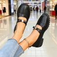 thumbnail image 4 of Miluxas Mary Jane Shoes Women Leather Round Toe Flats Non-Slip Buckle Strap Comfort Casual Dressy Party Shoes Black 9(42), 4 of 8
