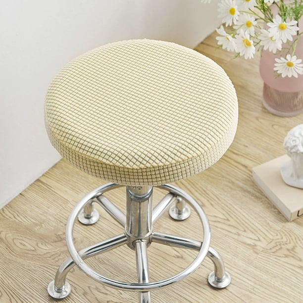 Funda para taburete redondo a cuadros, funda para silla giratoria, funda para taburete de bar, funda protectora para cojín, funda para silla elevadora
