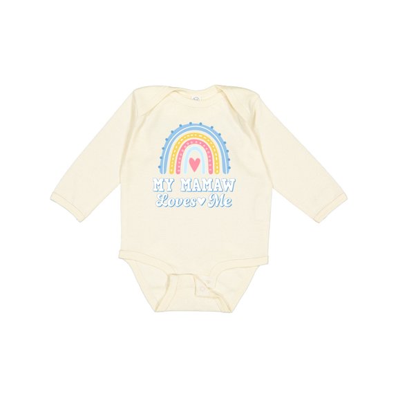 Inktastic My Mamaw Loves Me Girls Retro Rainbow Girls Long Sleeve Baby Bodysuit