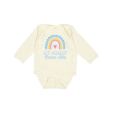 

Inktastic My Mamaw Loves Me Girls Retro Rainbow Gift Baby Girl Long Sleeve Bodysuit