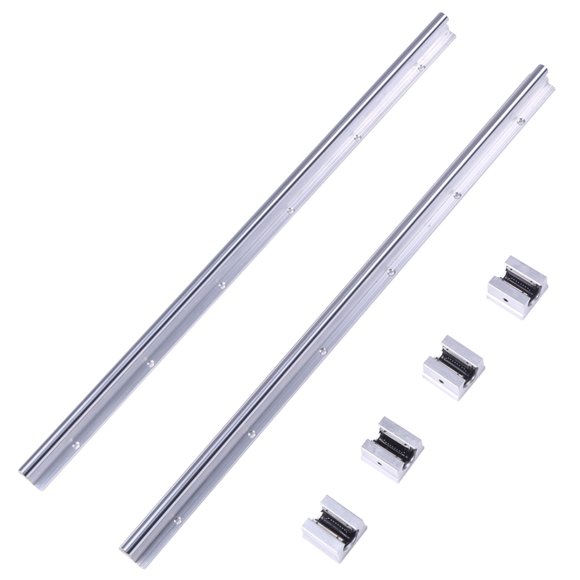 2pcs SBR12-600mm 12MM Linear Bearing Rail Slide Guide Shaft 4Pcs SBR12UU Blocks