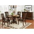 thumbnail image 2 of Bowery Hill Faux Leather Brown Cherry Side Chair Rectangular Turned Legs 41" Unassembled, 2 of 7