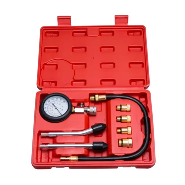 Cylinder Compression Tester Kit - Gasoline Engine Diagnostic Tool with 14mm & 18mm Adapters for Cars & Motorcycles, Durable Alloy Steel