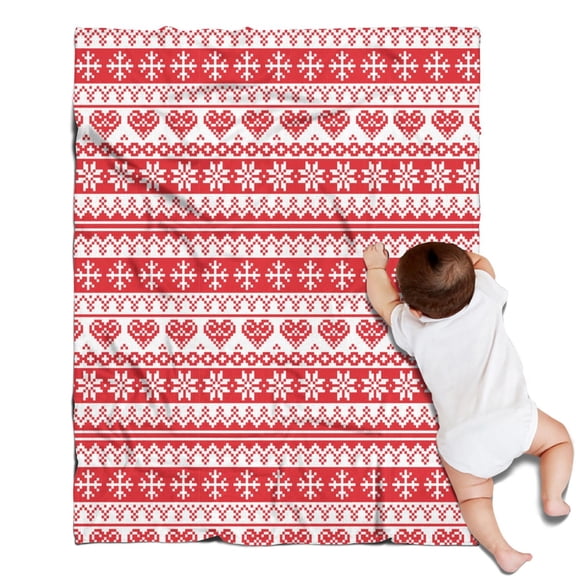 Luxury Brushed 30"x40" Flannel Christmas Throw - Super Soft Holiday Pattern for Couch, Sofa and Bed, Festive Decor Idea