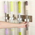 thumbnail image 4 of Soporte organizador doble para fregona montado en la pared, colgador para escoba, estante de almacenamiento, herramienta de cocina, 2 uds., 4 of 6