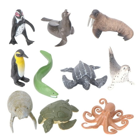 

1 Set 10pcs Mini Marine Animal Model Toy Simualtion Animal Toys Solid Static Toy