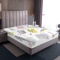 thumbnail image 4 of Music Bed Sheets Set Cartoon Mucical Notes Full Sheet Set for Kids Boys Girls Cute Saxophone Piano Pattern Sheets Mucic Theme Tromebone Top Sheet for Home, 4 of 7