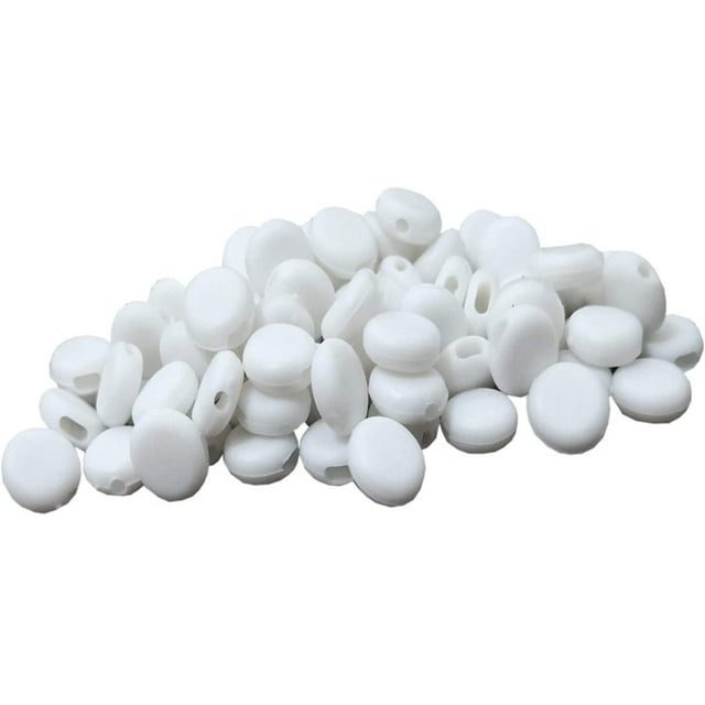 Cord Locks Toggles for Drawstrings Masks - Silicone Elastic Cord Adjuster Elastic Mask Adjustment Buckle Barrel Connectors Stopper for Sewing DIY Maskers 100pcs White