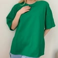 thumbnail image 6 of TODOZO T Shirts for Women Loose Fit Casual Lightweight Soft Basic Tees Summer Loose Slit Pure Cotton Short Sleeved T Shirt for Women Comfortable Round Neck Solid Color T Shirt, 6 of 9