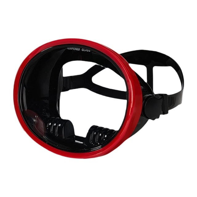 Máscara de buceo de una lente, gafas de esnórquel, lentes transparentes, máscara de natación antivaho, gafas de buceo, de natación para buceo. Rojo