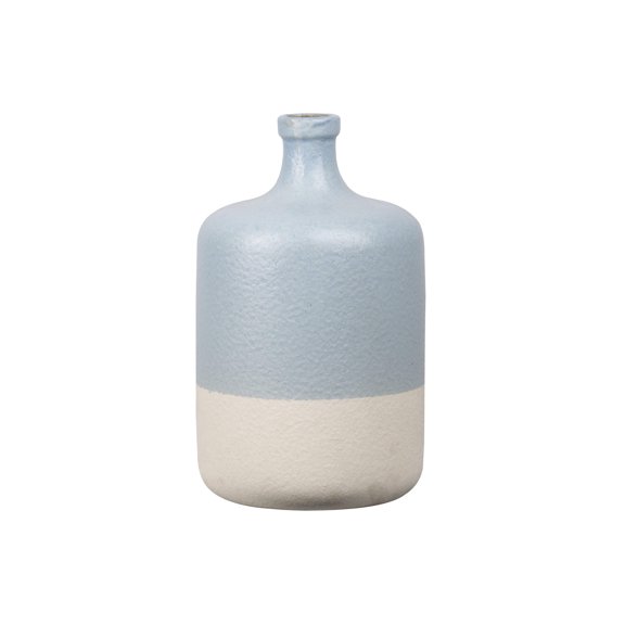 Maelle Speckled Round Ceramic Vase, Modern Decorative Flower Vase for Home Decor, Farmhouse Boho Table Vase for Living Room, Shelf, Dining Table, Office Centerpiece (Size-7.00"x11.75"H, Blue)