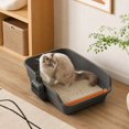 thumbnail image 4 of Large Cat Litter Box, Top Entry Cat Litter Box, Cat Litter Pan with Cat Scooper, Senior Cat Litter Boxes, Detachable Easy Clean, Cat Necessities 19.29x13.78x5.12 Inch (Gray), 4 of 6