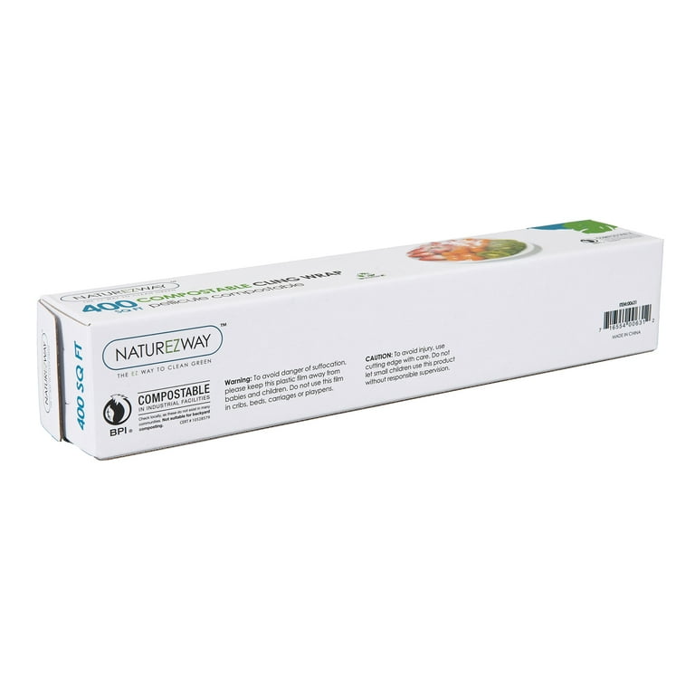 NATUREZWAY Compostable Cling Wrap 20 Rolls (400 Sq. FTt) Eco