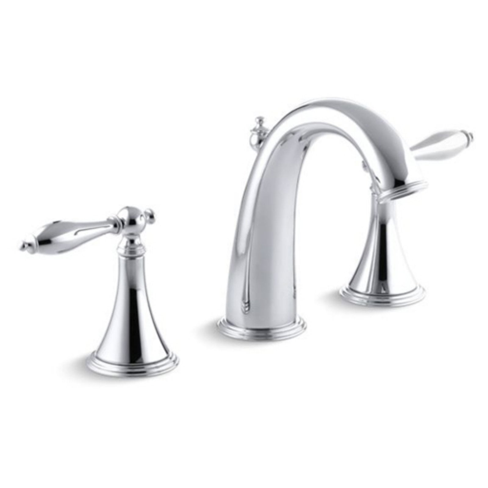 Kohler Finial K3104M Widespread 3 Hole Bathroom Sink Faucet with Lever
