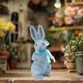 thumbnail image 2 of Easter Decoration Sparkling Foam Bunny Figurine with Bow tie 8.6" Glitter Rabbit Tabletop Ornament for Easter Centerpieces Spring Home Office Table Decor, 2 of 6