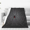 thumbnail image 1 of Balery Black Spider On Web Manta de Felpa Suave y Acogedora – Cobija de Franela Aterciopelada para Cama, Lavable y Cálida para Sofá, Mascotas, Transpirable-80"x60", 1 of 7