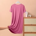 thumbnail image 4 of Women's Casual Dress Short Sleeve Round Neck Comfortable Home Leisure Spring Summer Flowy Lightweight Breathable Soft Stretchy Fashionable Versatile Everyday Wear Womens Casual Trendy Midi Dresses, 4 of 8