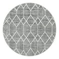 thumbnail image 3 of Unique Loom Matrix Trellis Collection Area Rug - Deco (8' Round Gray/Ivory), 3 of 7