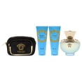 thumbnail image 3 of Dylan Turquoise Pour Femme by Versace for Women - 4 Pc Gift Set 3.4oz EDT Spray, 3.4oz Perfumed Body Gel, 3.4oz Perfumed Bath and Shower Gel, Pouch, 3 of 4