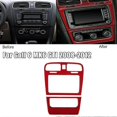 thumbnail image 2 of 2Pcs Red Carbon Fiber Center Vent Radio A/C Console Panel Cover for Golf 6 MK6 2008-2012 Decoration, 2 of 5