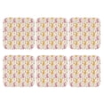 thumbnail image 2 of Pofeuu Yellow Pueple Rabbit Print Leather Coasters Set of 6, Round Cups Mugs Mat Pad for Home Kitchen Heat Resistant Drink Coasters,Square, 2 of 7