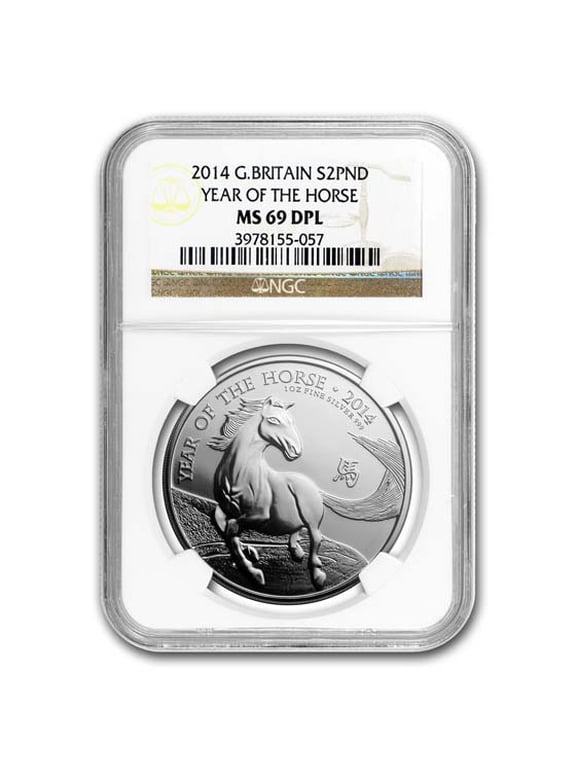 2014 Great Britain 1 oz Silver Year of the Horse MS-69 NGC