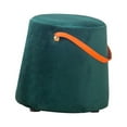 thumbnail image 3 of Rongfmy Pouf Rond Portable Tabouret Banc pour Changer de Chaussures avec Poignée Gain de Place Uni Vert Foncé, 3 of 9