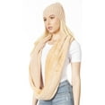 thumbnail image 3 of Sakkas Balencia Cool Girl Long Wide Soft Fur Lined Infinity Scarf Beanie Hat Set - Camel - One Size Regular, 3 of 5