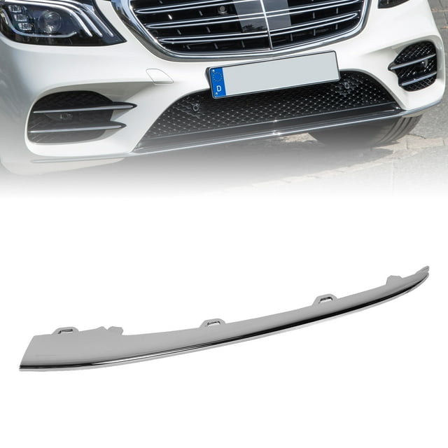 Chrome Front Bumper Trims Scratch Resistant Stylish Replacement for S Class W222 450 560 2018 to 2020