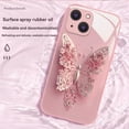 thumbnail image 5 of CaseCaca Elegant Vivid Pink Glass Butterfly Phone Case for iPhone 15 Plus, 5 of 8