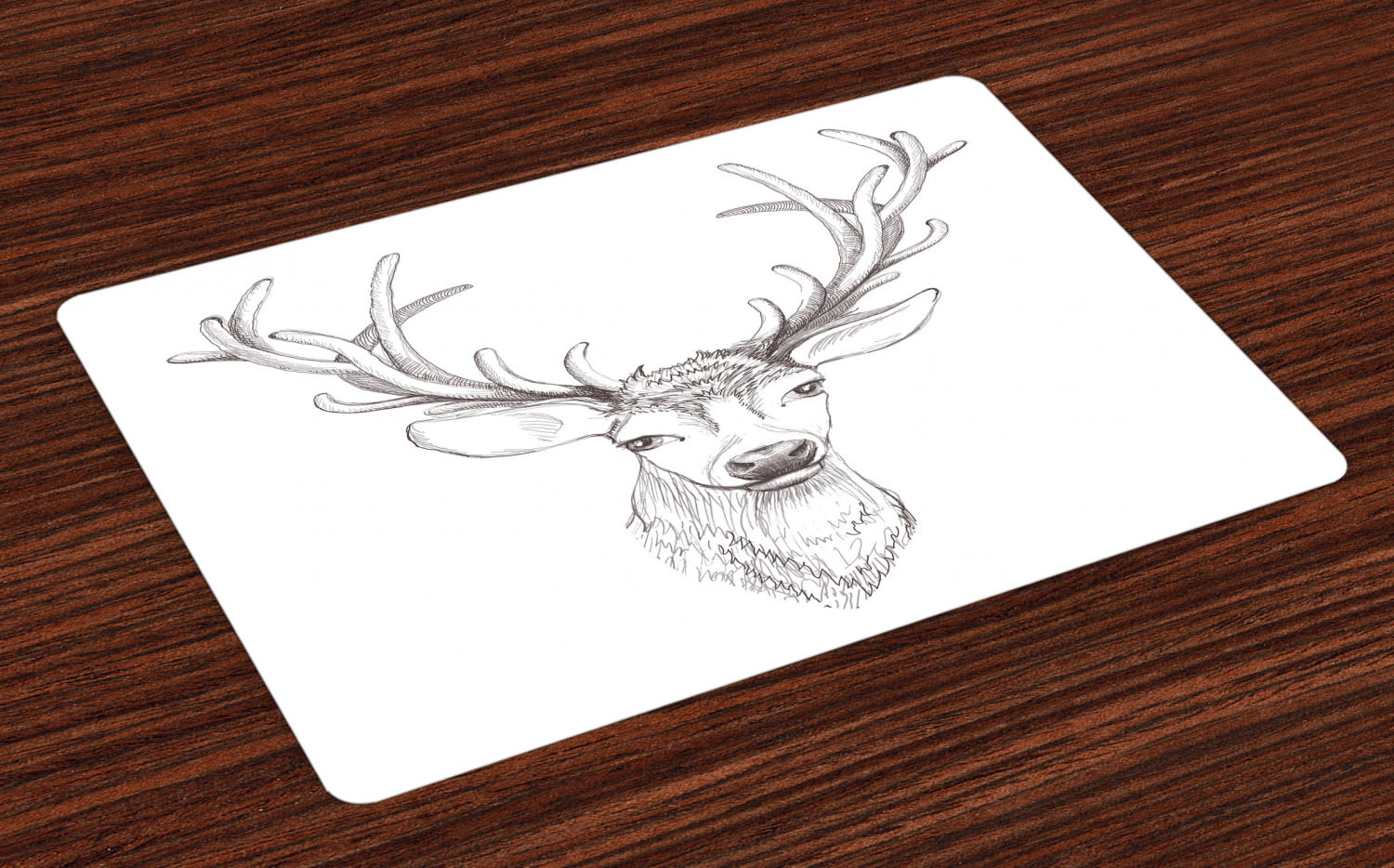Deer Shabby Wooden Effect Personalised Dinner Table Placemat 