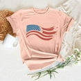 thumbnail image 2 of KALE 4th of July Short Sleeve Shirts for Women American Flag Patriotic 2D Independence Day Print Casual Sports T Shirt Y2K Clothes Pink XXXL, 2 of 7