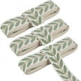 thumbnail image 1 of Green Embroidered Ribbon Trim Tape Polyester White Jacquard Ribbons Leaf Pattern Ethnic Embroidery Woven Fabric Trimming Bulk for Sewing Making Cloth Dress Gift Wrapping Curtain DIY Supply, 1 of 5