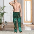 thumbnail image 2 of Naloa Green Gold Glitter Pajama Pants Men, PJ Bottoms, Sleep & Lounge Pants-XX-Large, 2 of 6