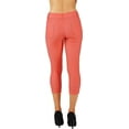 thumbnail image 3 of Women's Jean Looking Jeggings Cotton Blend Capri Length Pull Up Pants, 3 of 7